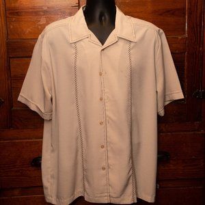 YMLO men's L white short-sleeved bowling shirt